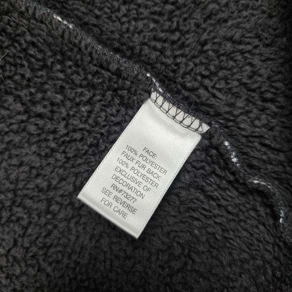 Croft & Barrow Black White Fair Isle Sherpa Fleece Vest WXL Oversized - Picture 9 of 10